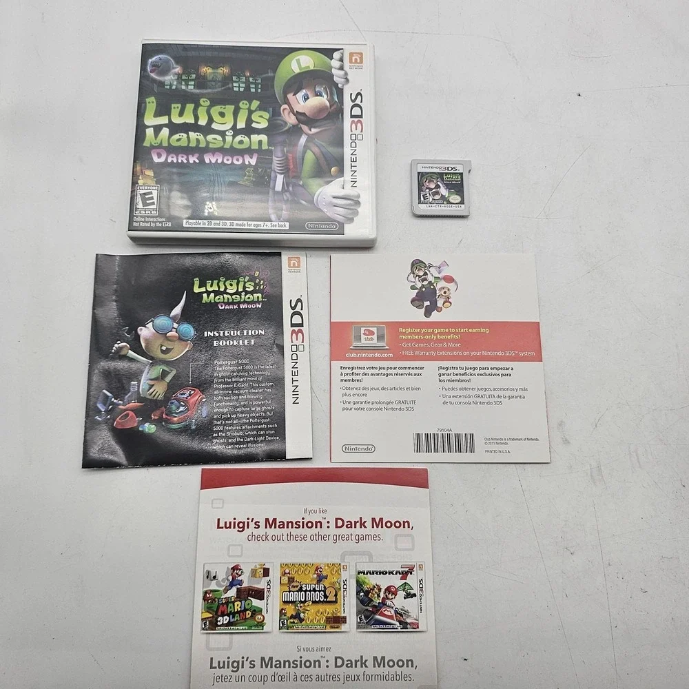 Luigi's Mansion Dark Moon Nintendo 3DS Game Complete CIB Case Manual E NTSC-U/C